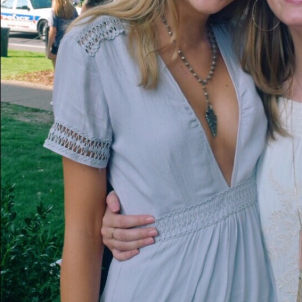 Silver boutique lace dress