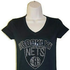 Custom Brooklyn Nets Rhinestone Shirt