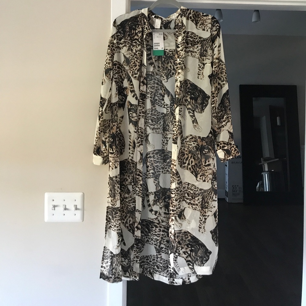 Long chiffon printed shirt