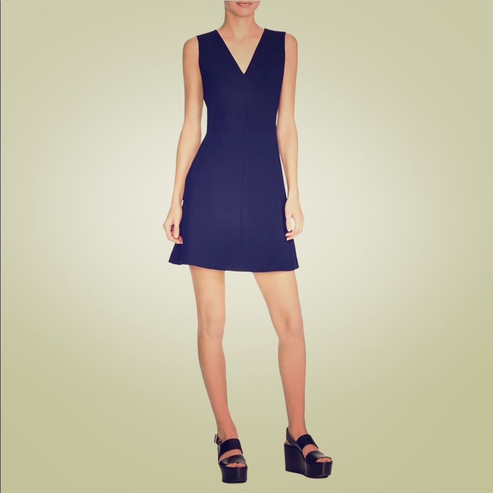 Vince v-neck navy blue dress
