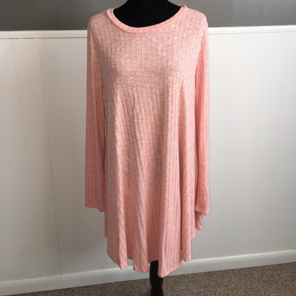 DCB peach ribbed tunic dress