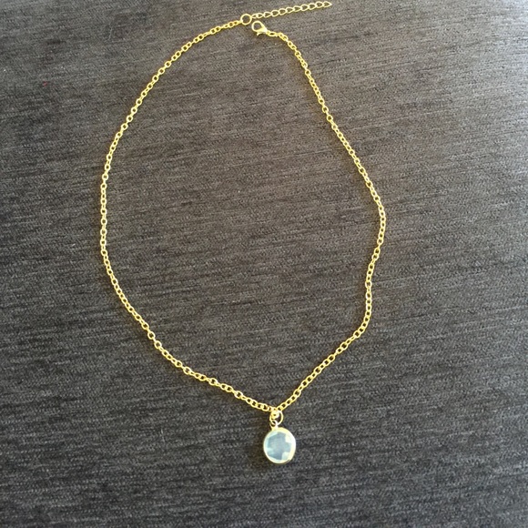 Bold chain necklace w/ faceted gem NWOT - Picture 4 of 5