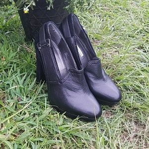 Calvin Klein black block heel leather suede 39