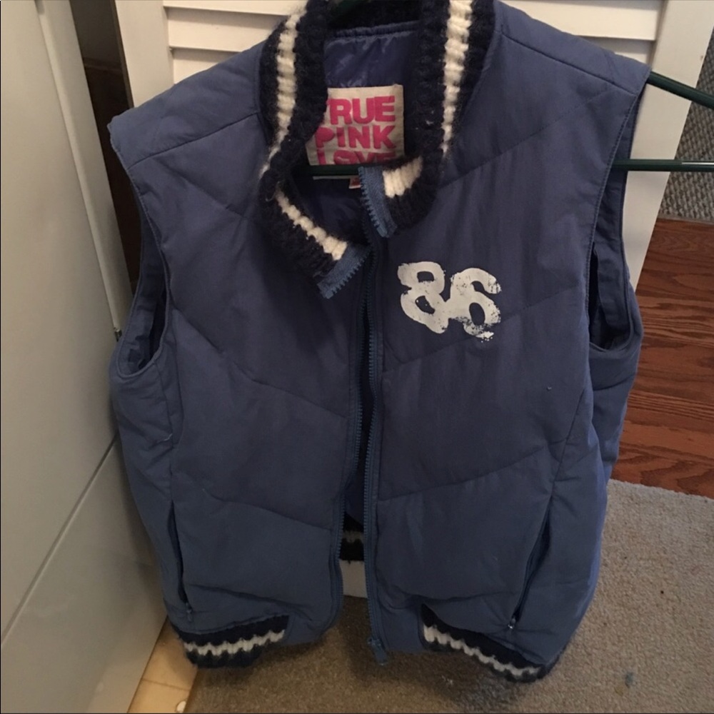 Love pink vest blue xs