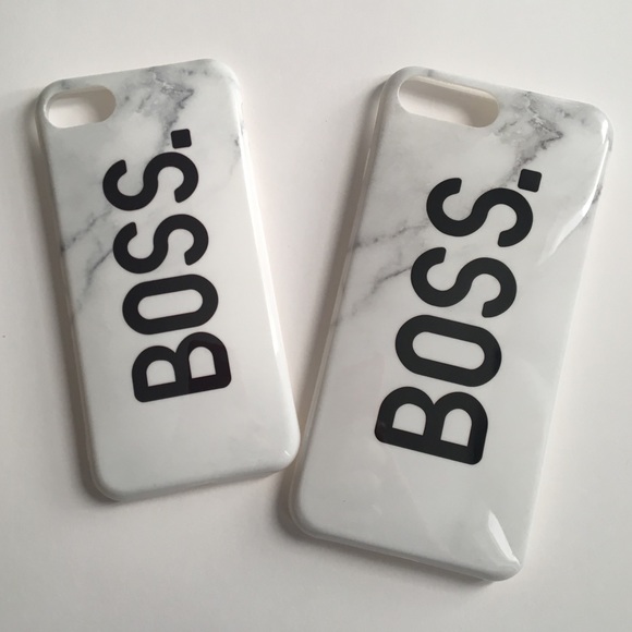 iPhone 7/7+/8/8+ Case "Black White Marble BOSS" - Picture 2 of 7