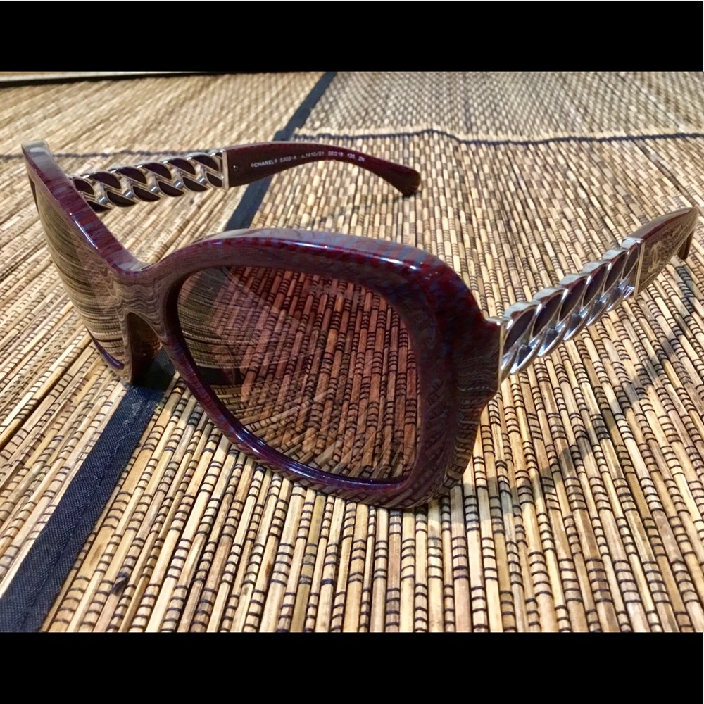 AUTHENTIC CHANEL BURGUNDY WOMEN SUNGLASSES