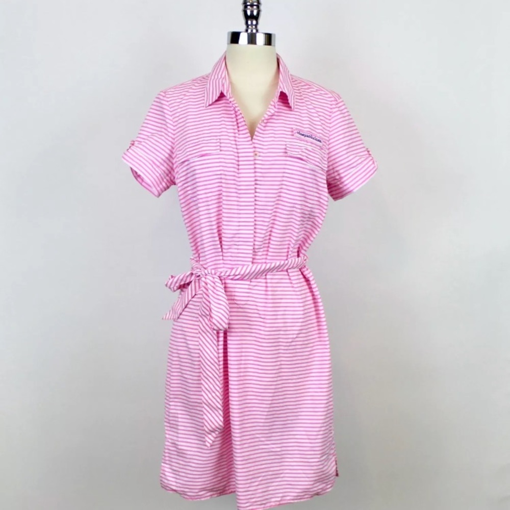 NWOT Vineyard Vines Marigot Pink Shirt Dress Sz 6
