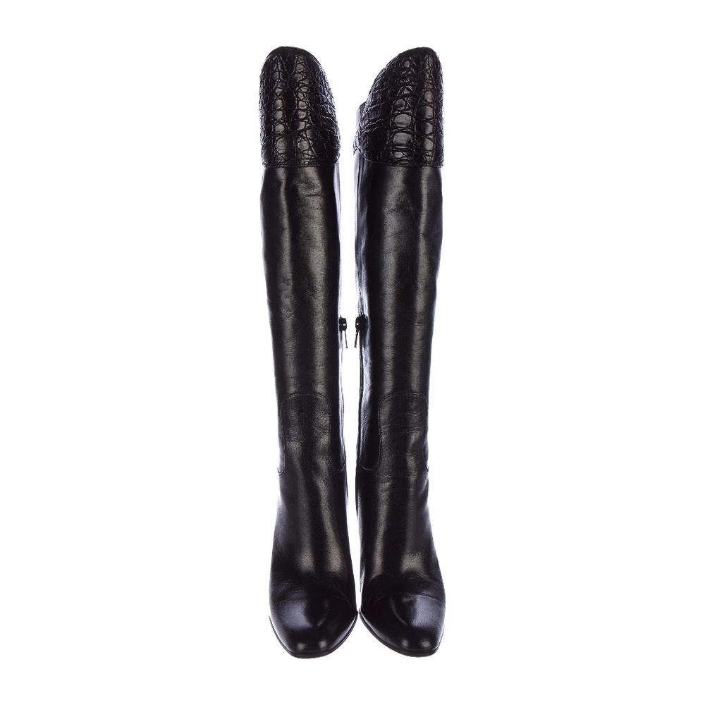 $1950 NEW TOM FORD GUCCI LEATHER & ALLIGATOR BOOTS - Picture 5 of 7