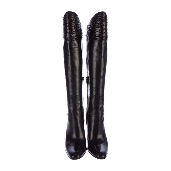 $1950 NEW TOM FORD GUCCI LEATHER & ALLIGATOR BOOTS - Picture 5 of 7