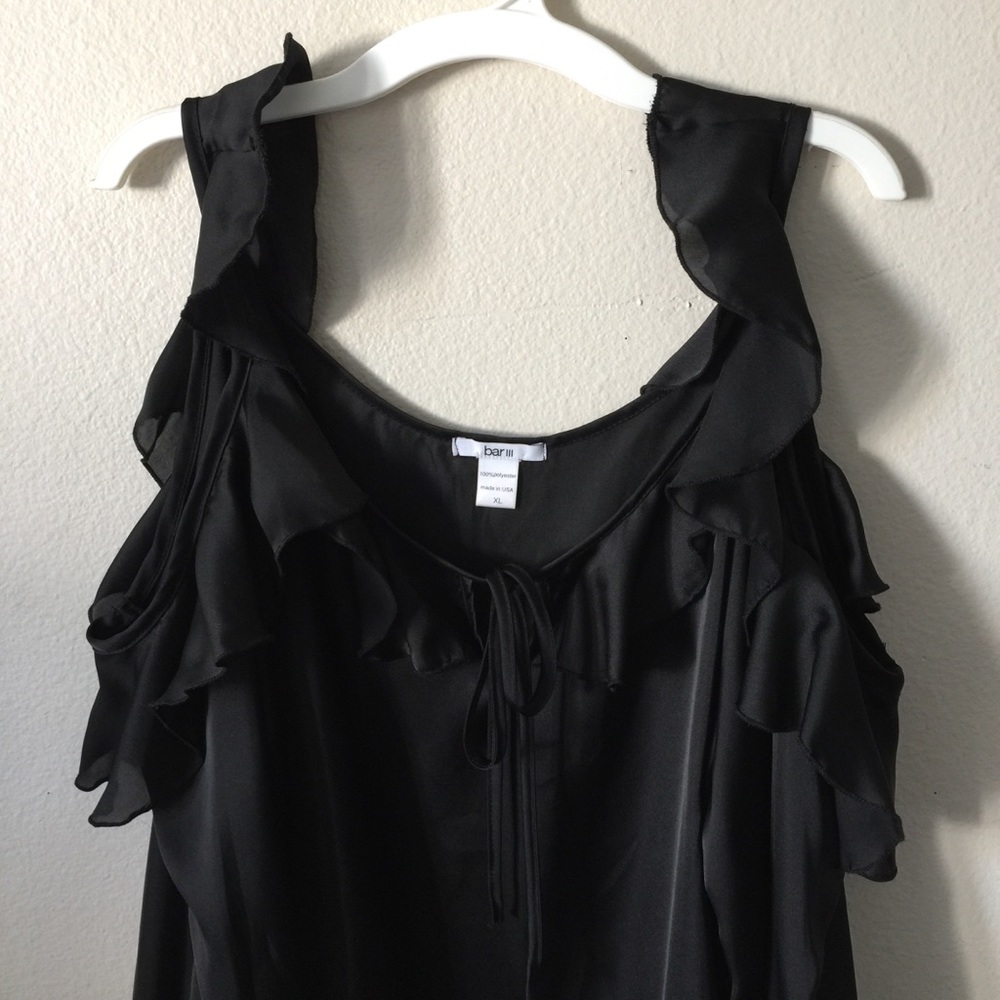 Bar III Open Shoulder Ruffle Top - Picture 3 of 5