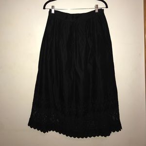 Black Skirt with Eye-let Detail on Hem