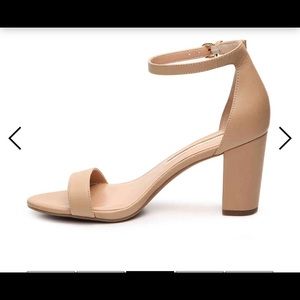 Nude ankle strap sandals