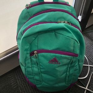Adidas backpack purple and teal