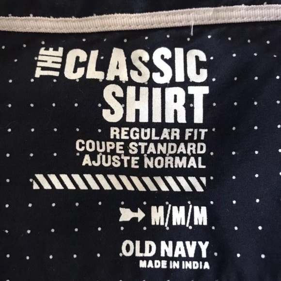 Old Navy Navy White Polka Dot Classic Shirt M - Picture 4 of 5