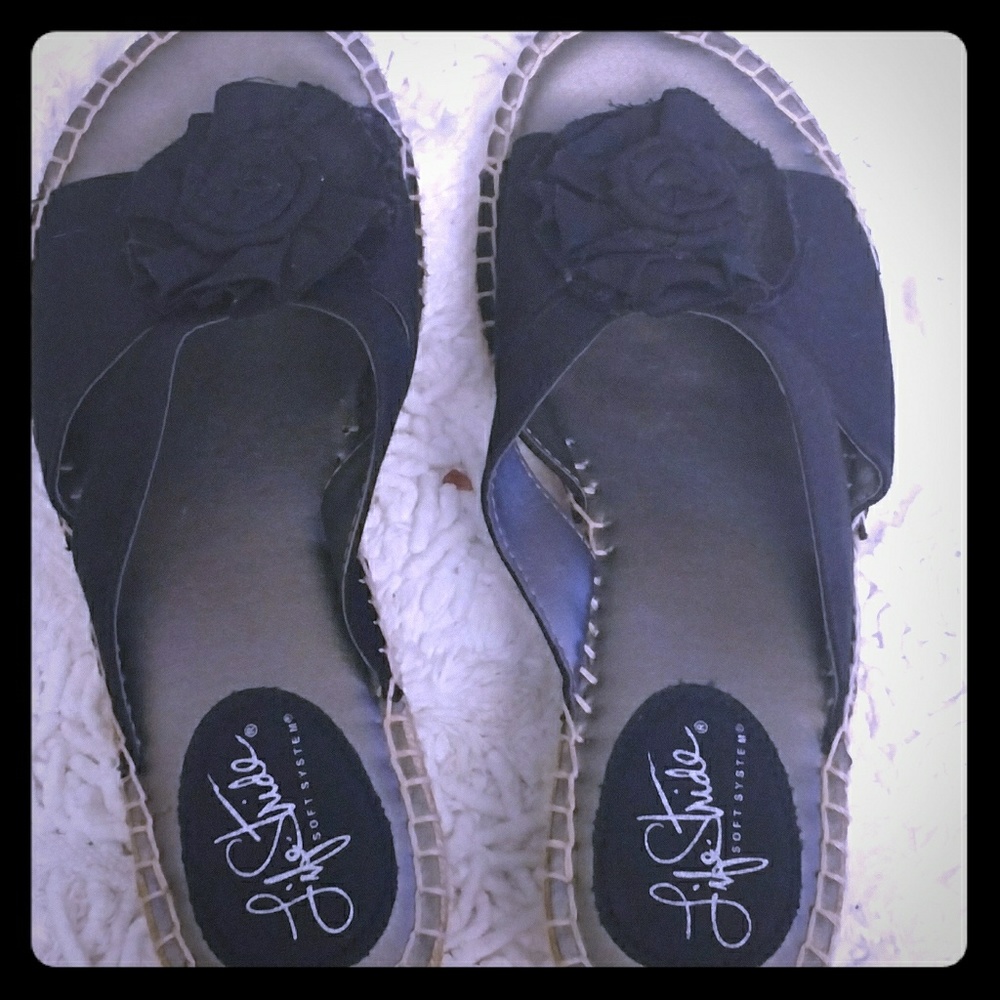 black sandals