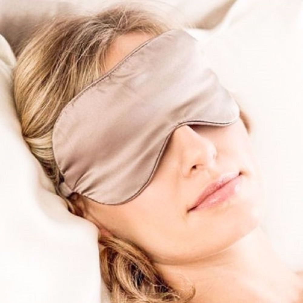 Beige Handmade Silk sleeping blindfold EyeMask