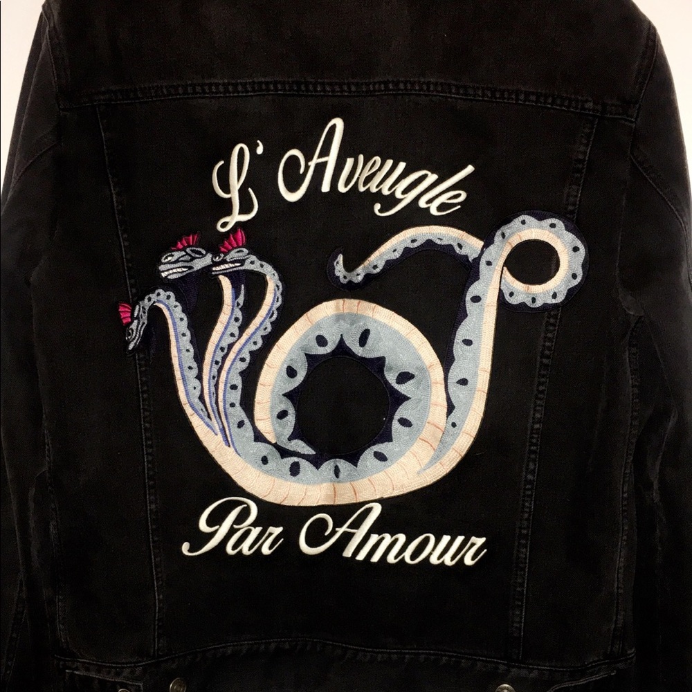 Gucci denim blind for love jacket.worn by Weeknd