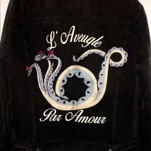 Gucci denim blind for love jacket.worn by Weeknd