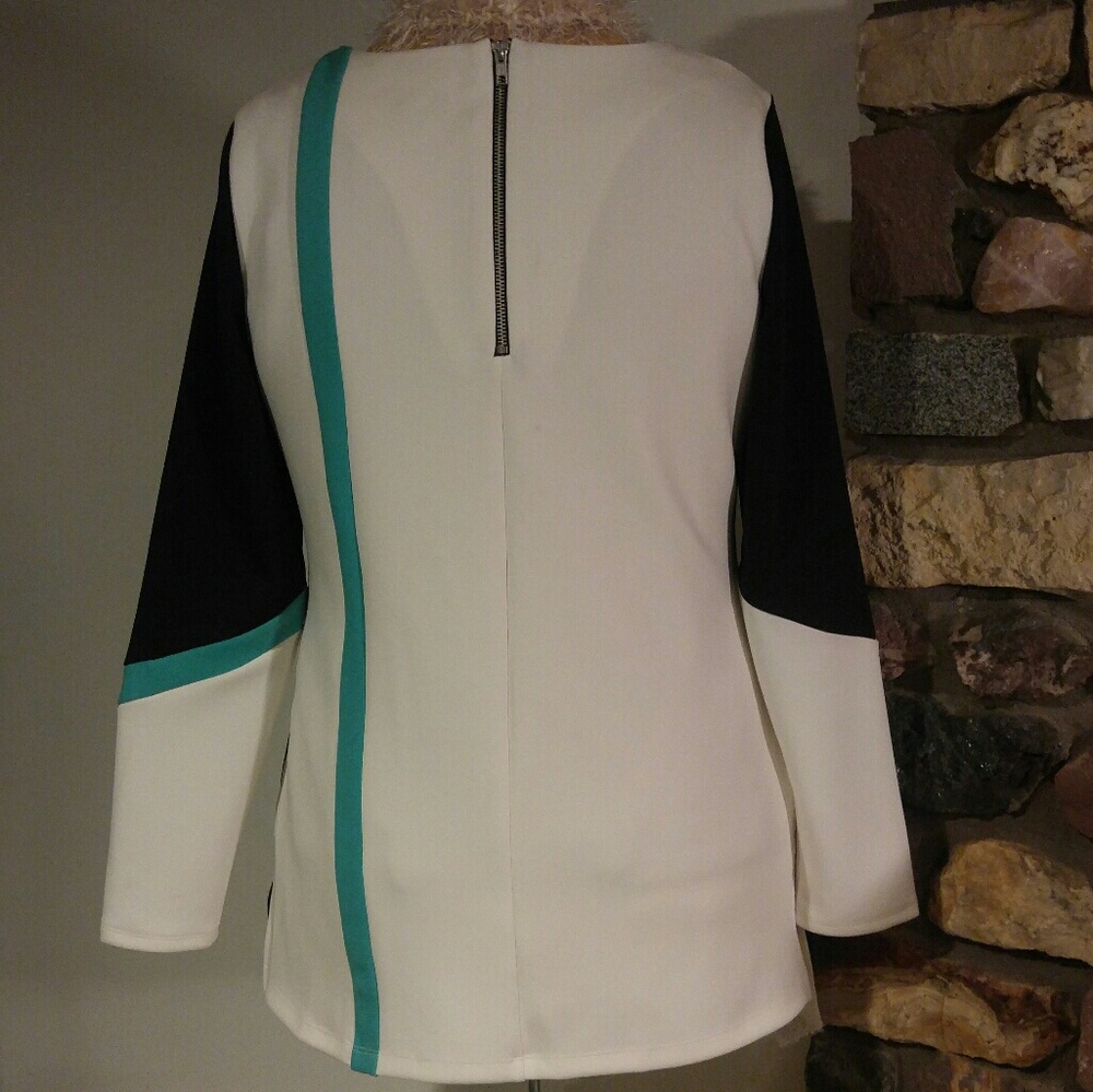 Color block tunic - long sleeve. - Picture 2 of 5