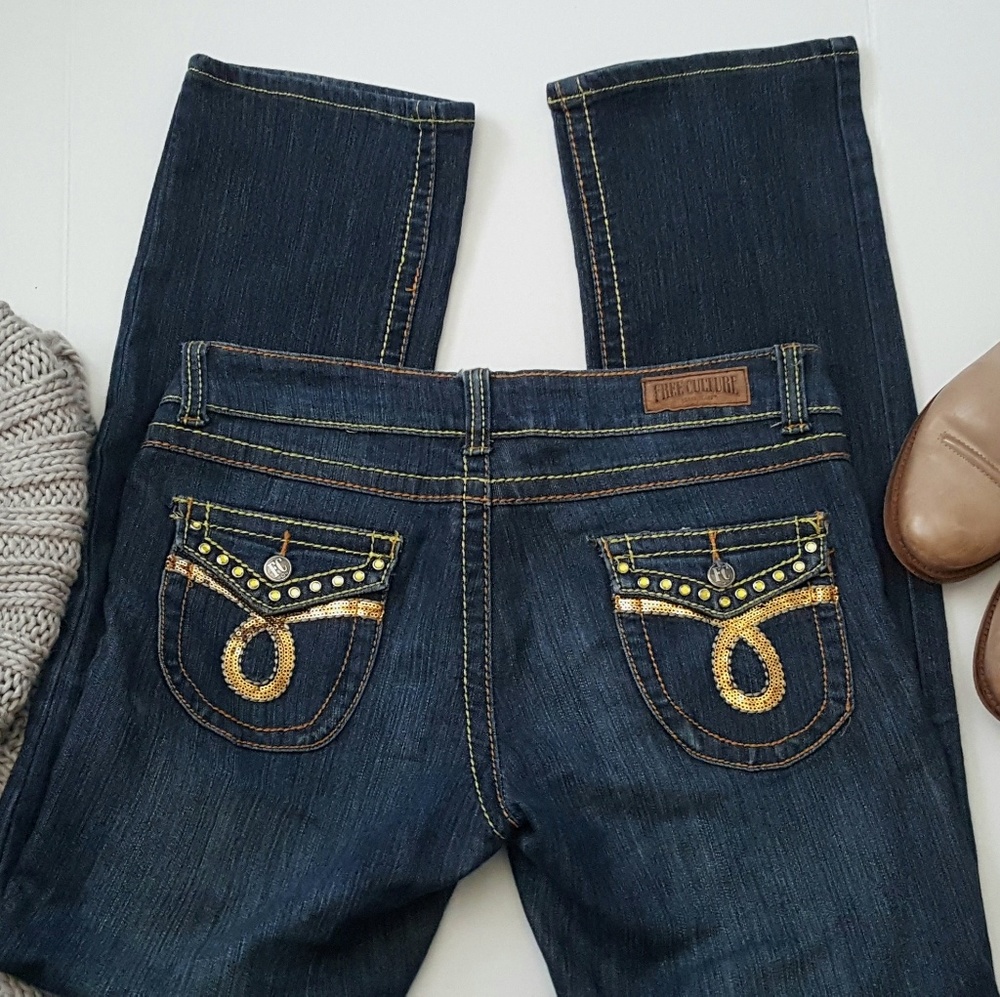 Sequins Boot Jeans  Size 9