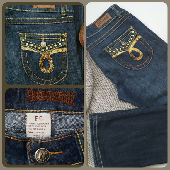 Sequins Boot Jeans  Size 9 - Picture 4 of 8