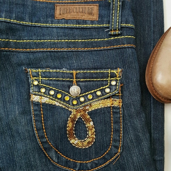 Sequins Boot Jeans  Size 9 - Picture 6 of 8