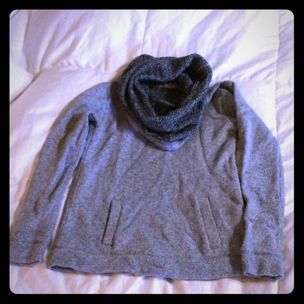 J.Crew Gray oversized Cowl neck Sweater