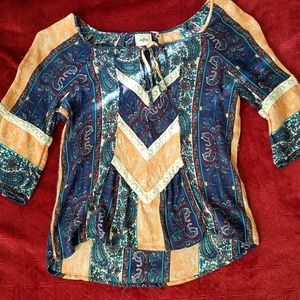 Daytrip Psychedelic Bell Sleeve Top
