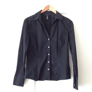 Banana Republic Black Button Down Long Sleeve M