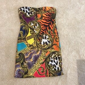 Beautiful versace print stapless mini dress