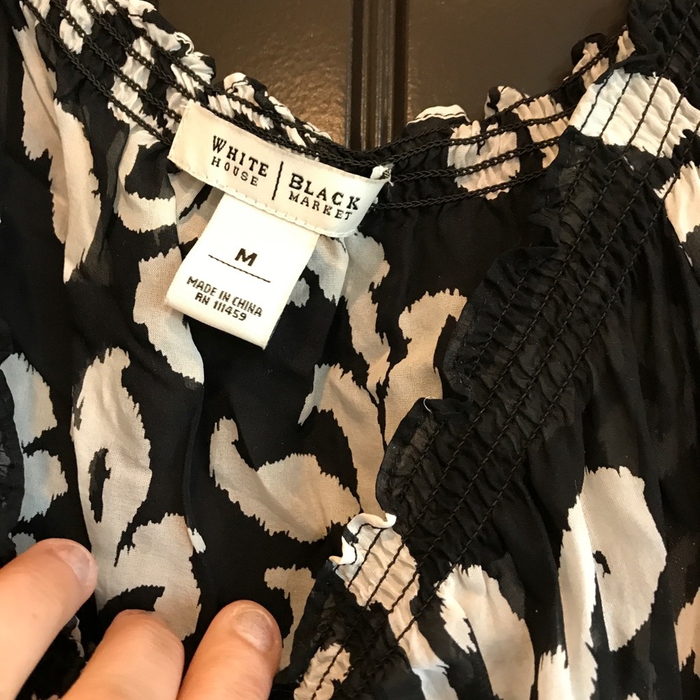 White House Black Market Sheer Silk Top - Picture 3 of 5