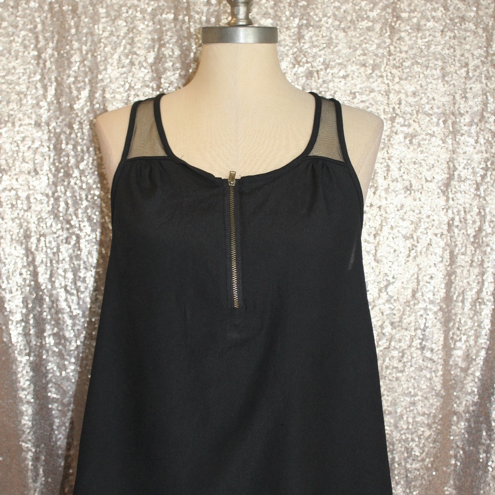 Black High and Low Blouse