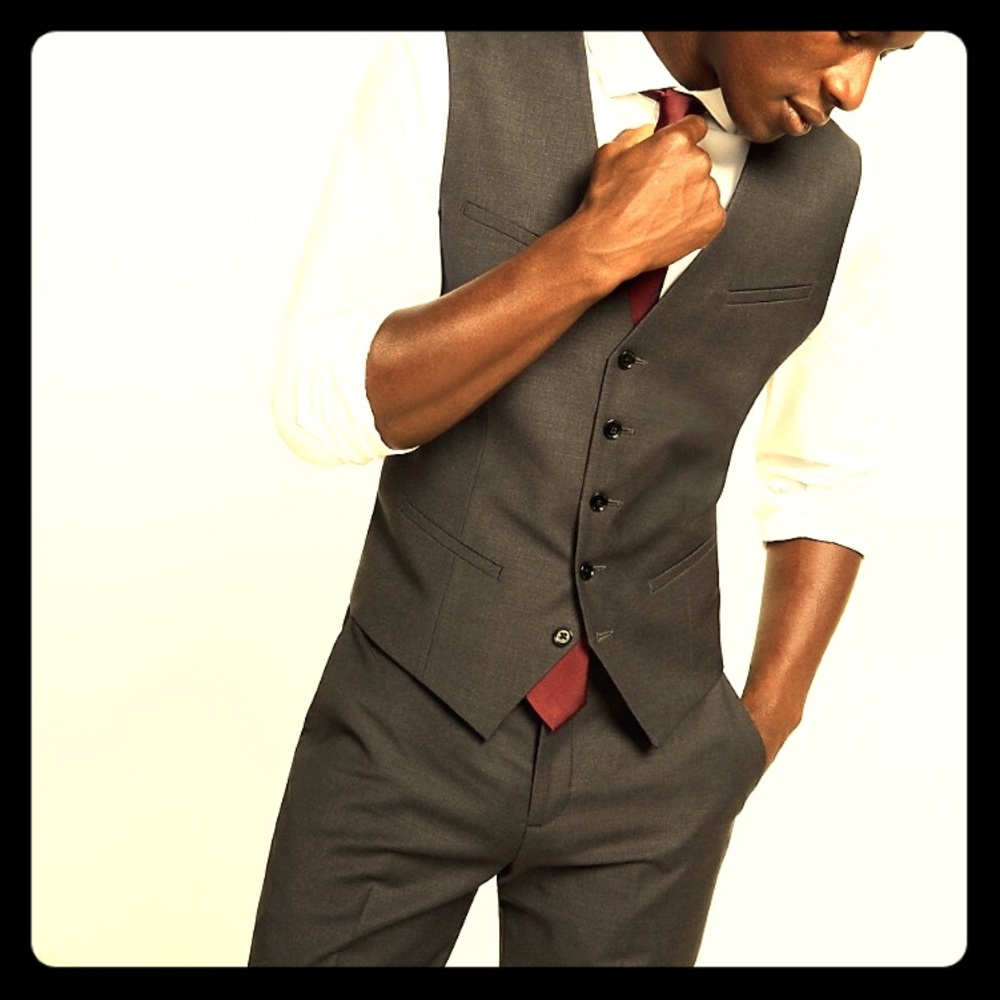 Express men's charcoal vest