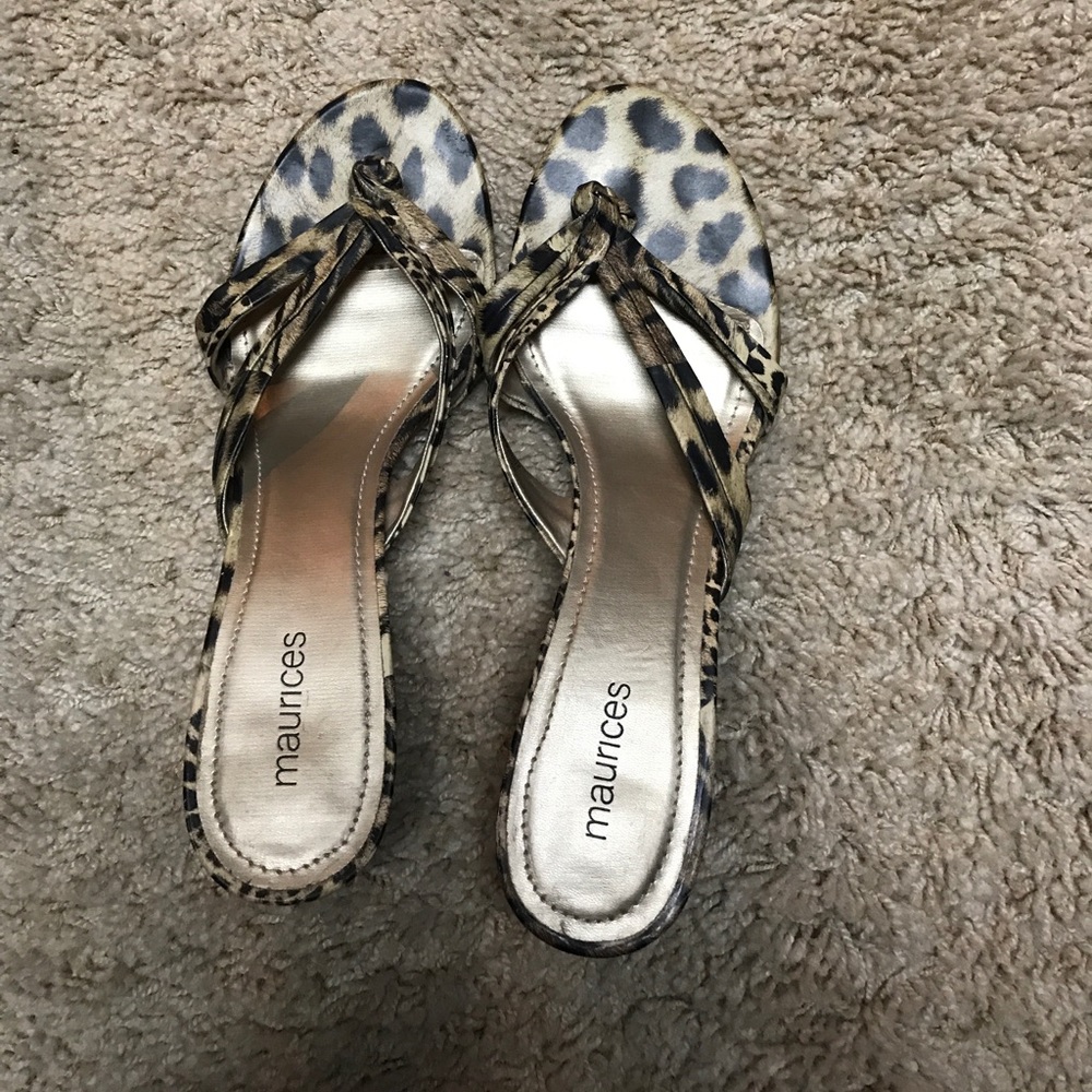 Maurice's leopard slide heels