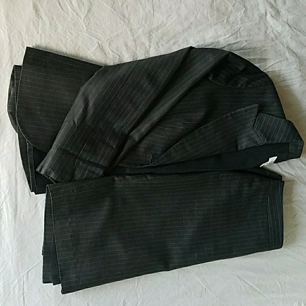 Ann Loft black/white pinstripe suit