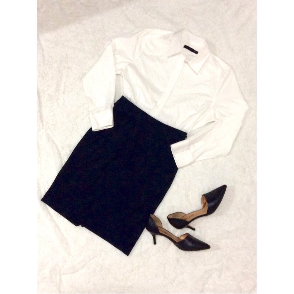 Professional Navy Plaid Pencil Skirt SzXS