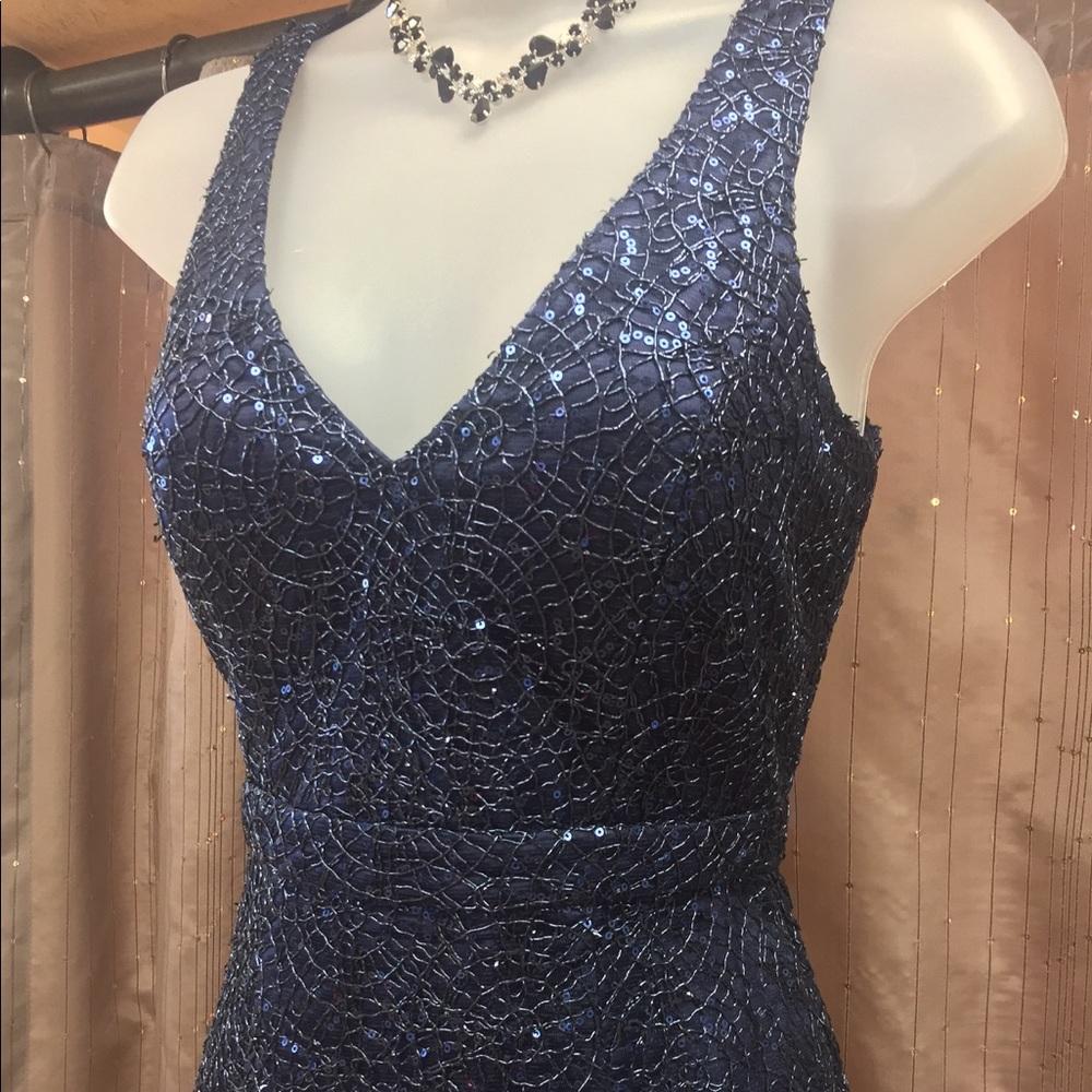 Navy blue evening gown Sizes Small, Med, Large - Picture 3 of 4