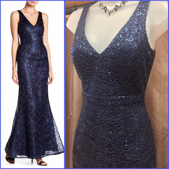 minuet Dresses & Skirts - Navy blue evening gown Sizes Small, Med, Large