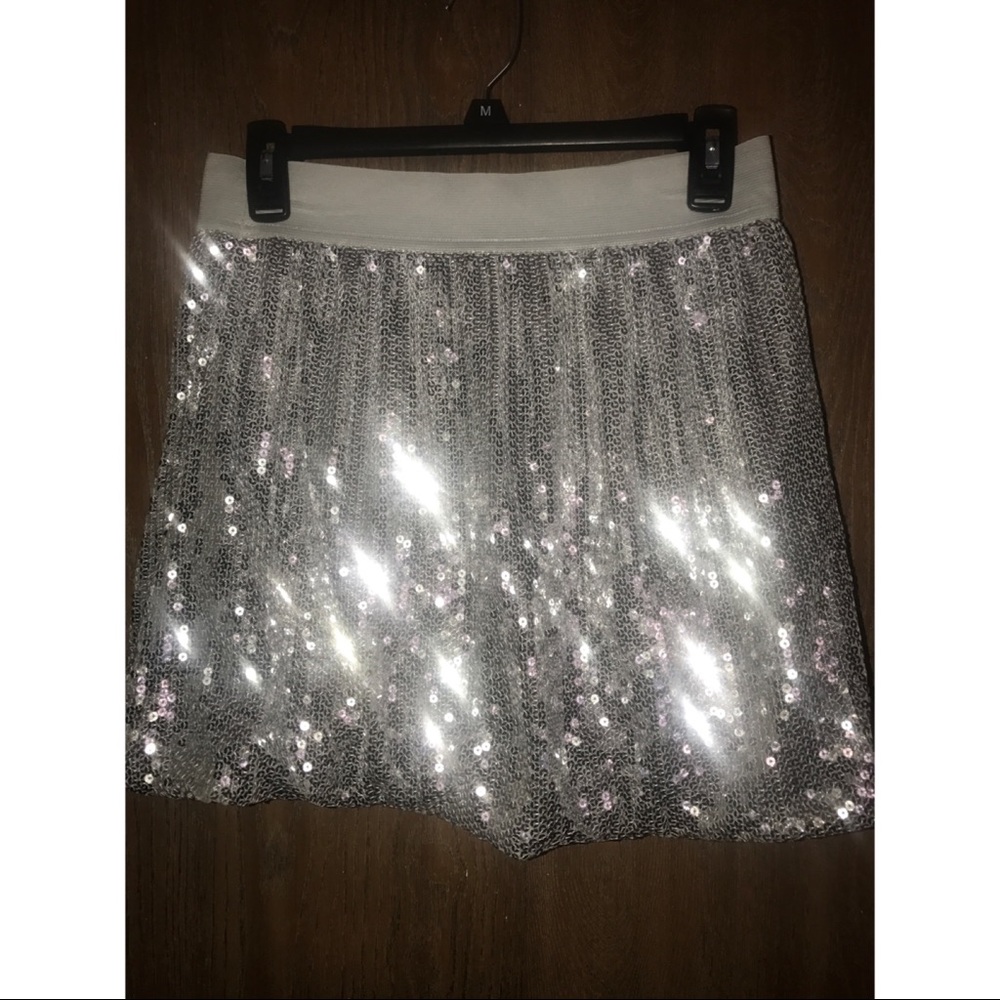 Silver sequin skirt