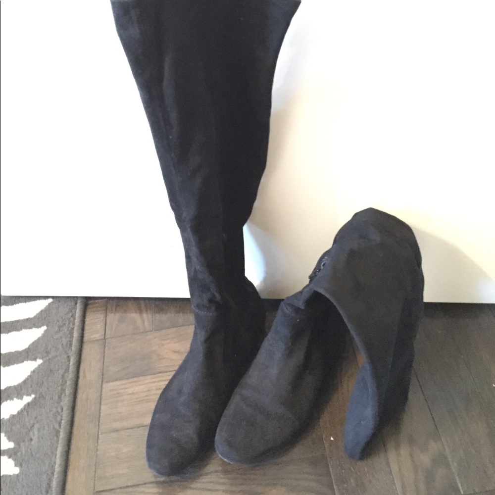 Ivanka Trump Soft Suede Over-The-Knee Boots