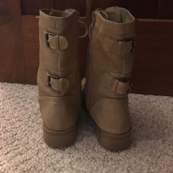 Tan Combat Boots - Picture 2 of 3