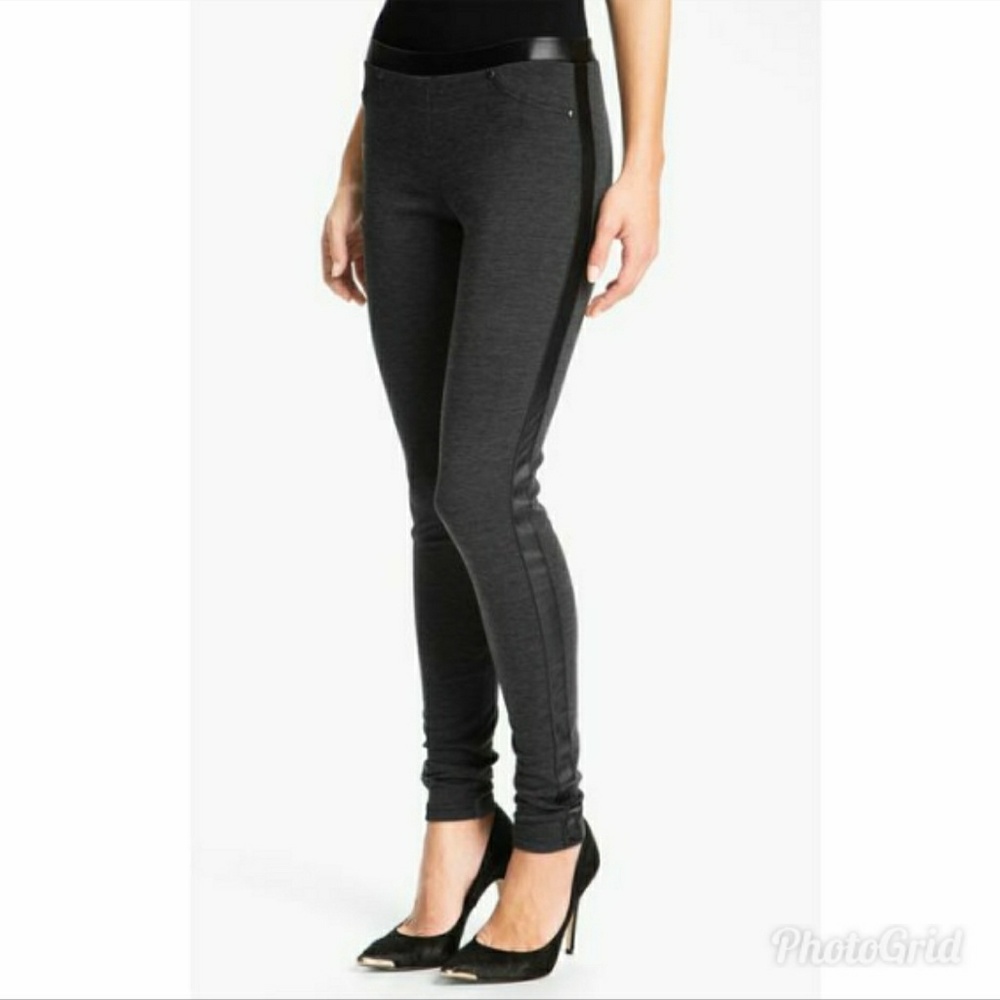 Trouve Faux Leather Side Trim Leggings