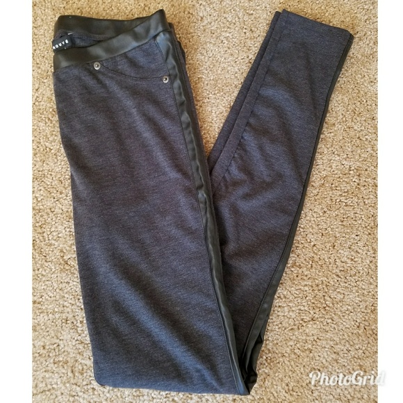 Trouve Pants & Jumpsuits Trouve Faux Leather Side Trim Leggings