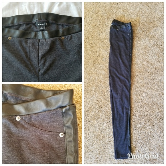 Trouve Pants & Jumpsuits Trouve Faux Leather Side Trim Leggings