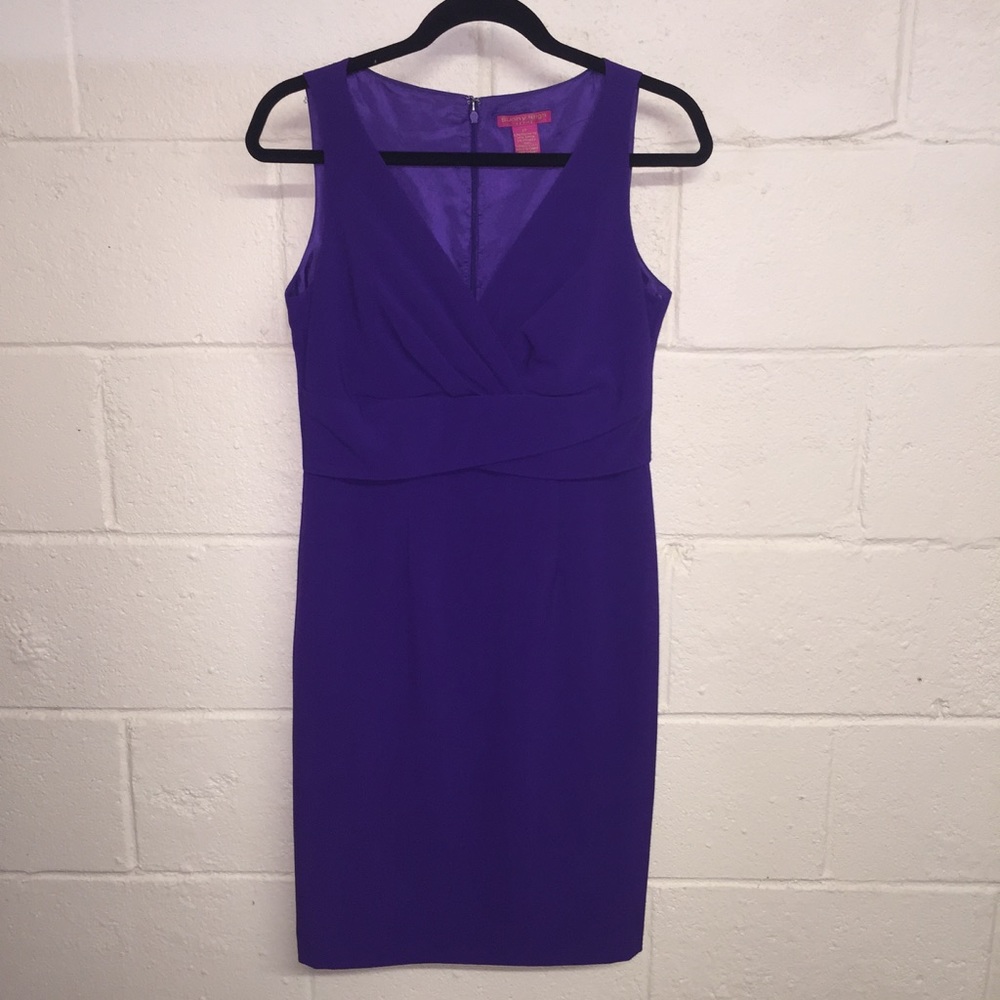 PETITE Purple V-Neck Stretch Sleeveless Dress