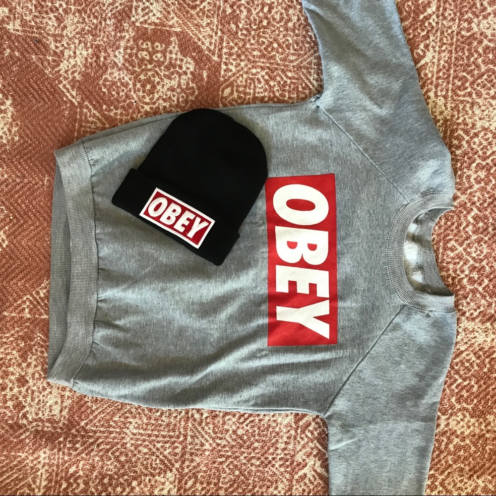 🎈OBEY🎈 Classic Grey Sweater