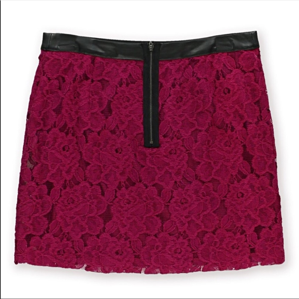 Maroon lace skirt