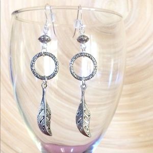 Silver Leaf dangle earrings