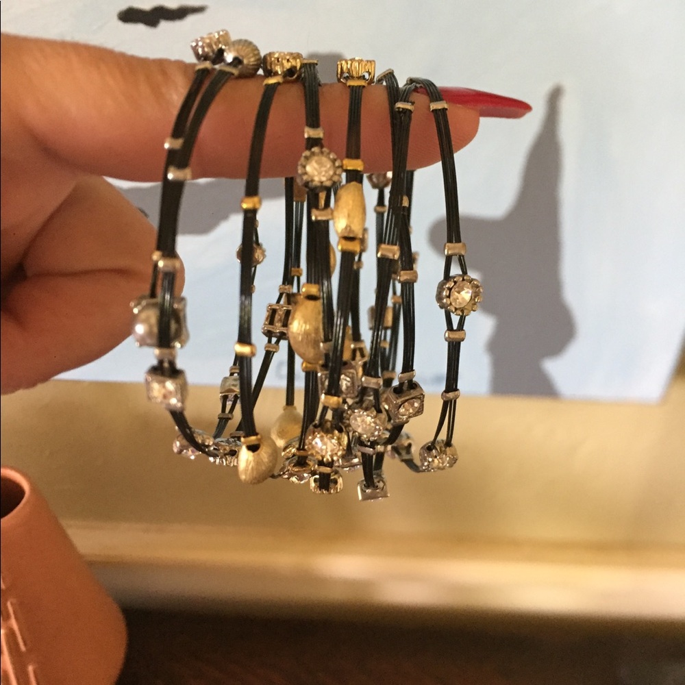 9 Muti-metal bangles.