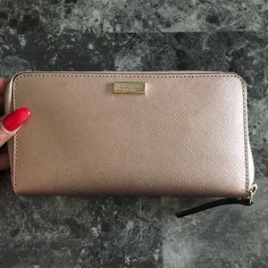 Rose Gold Large Kate Spade Wallet